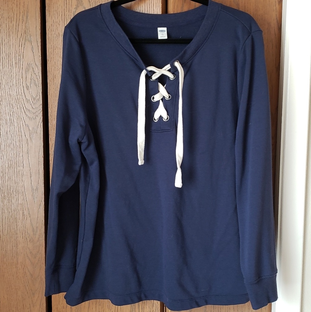 Oversized Lace-Up Sweater